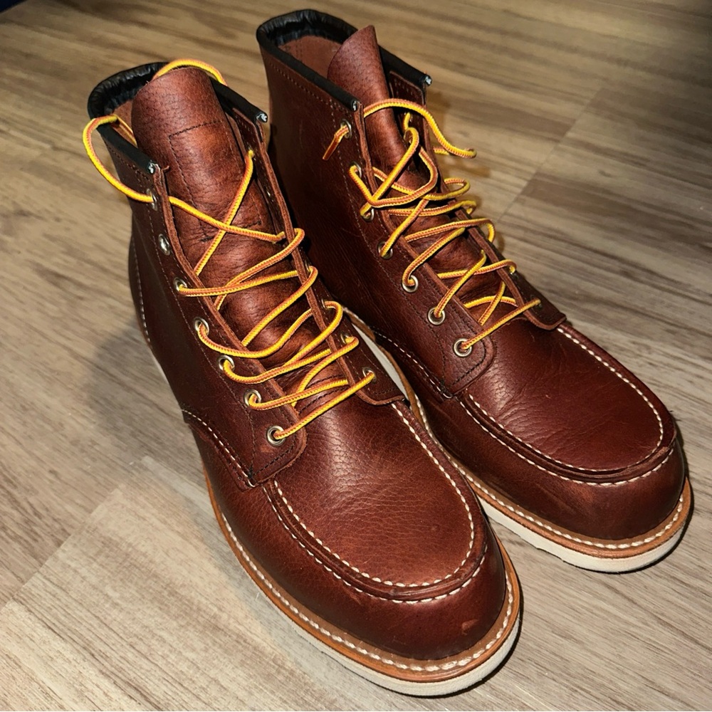 Red Wing Brown Leather Moc-Toe Boots - Picture 3 of 6